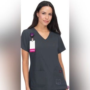 Koi Women's Gardenia Top Limited Edition charcoal scrub top Kitty Betsy Johnson